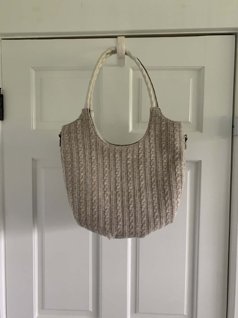 Patricia Nash Cream Cable-Knit Shoulder Bag
